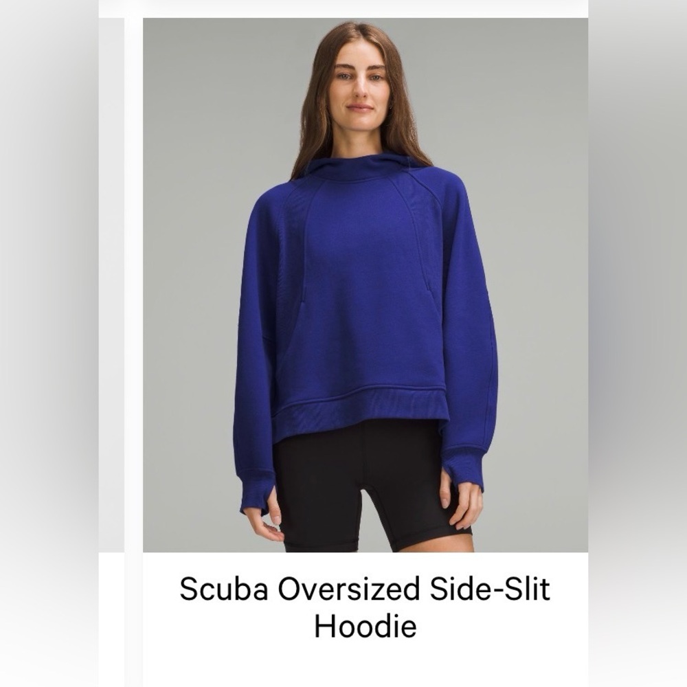 lululemon athletica Scuba Oversized Side-Slit Hoodie in Deep Blue